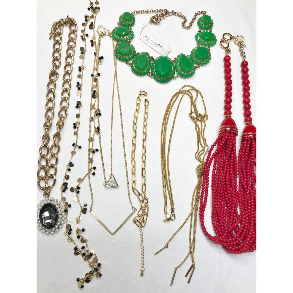 Gold Tone Jewelry Lot 1.8lb 45pc Estate Jewelry Vintage Bulk Necklaces Bracelets - Picture 9 of 16